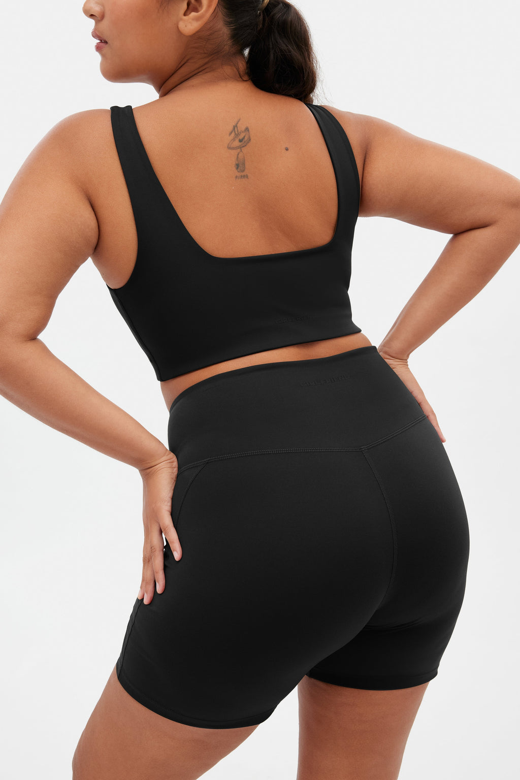 Short de course taille haute noir