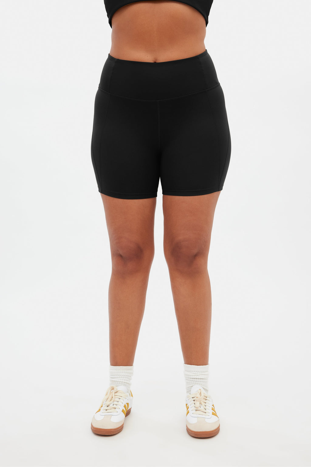Short de course taille haute noir