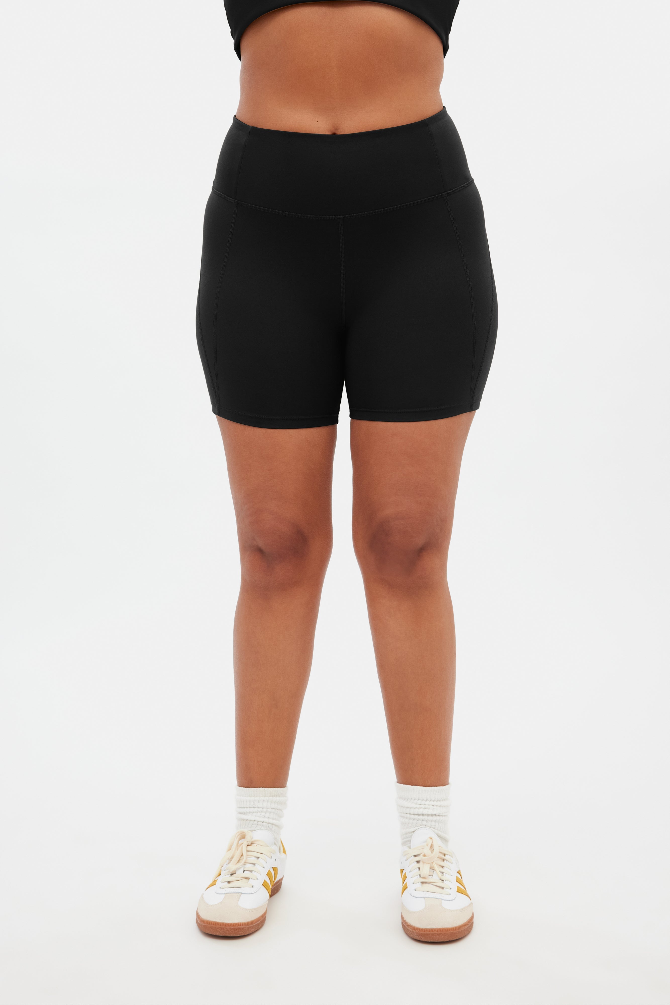 Short de course taille haute noir