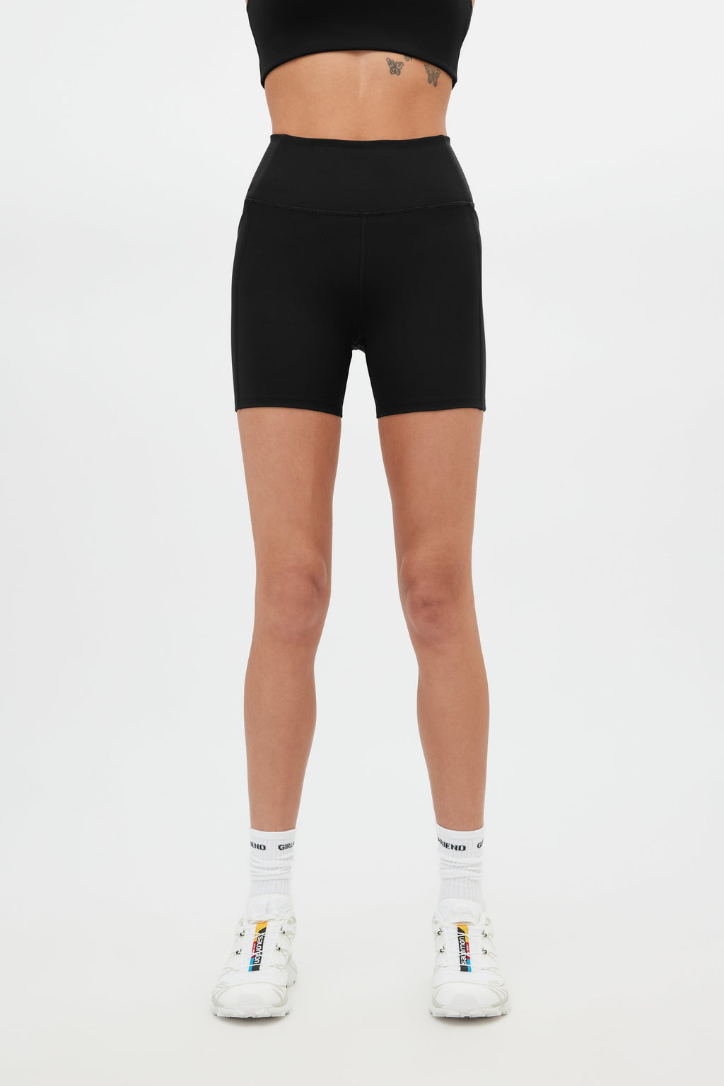 Short de running noir compressif avec poche