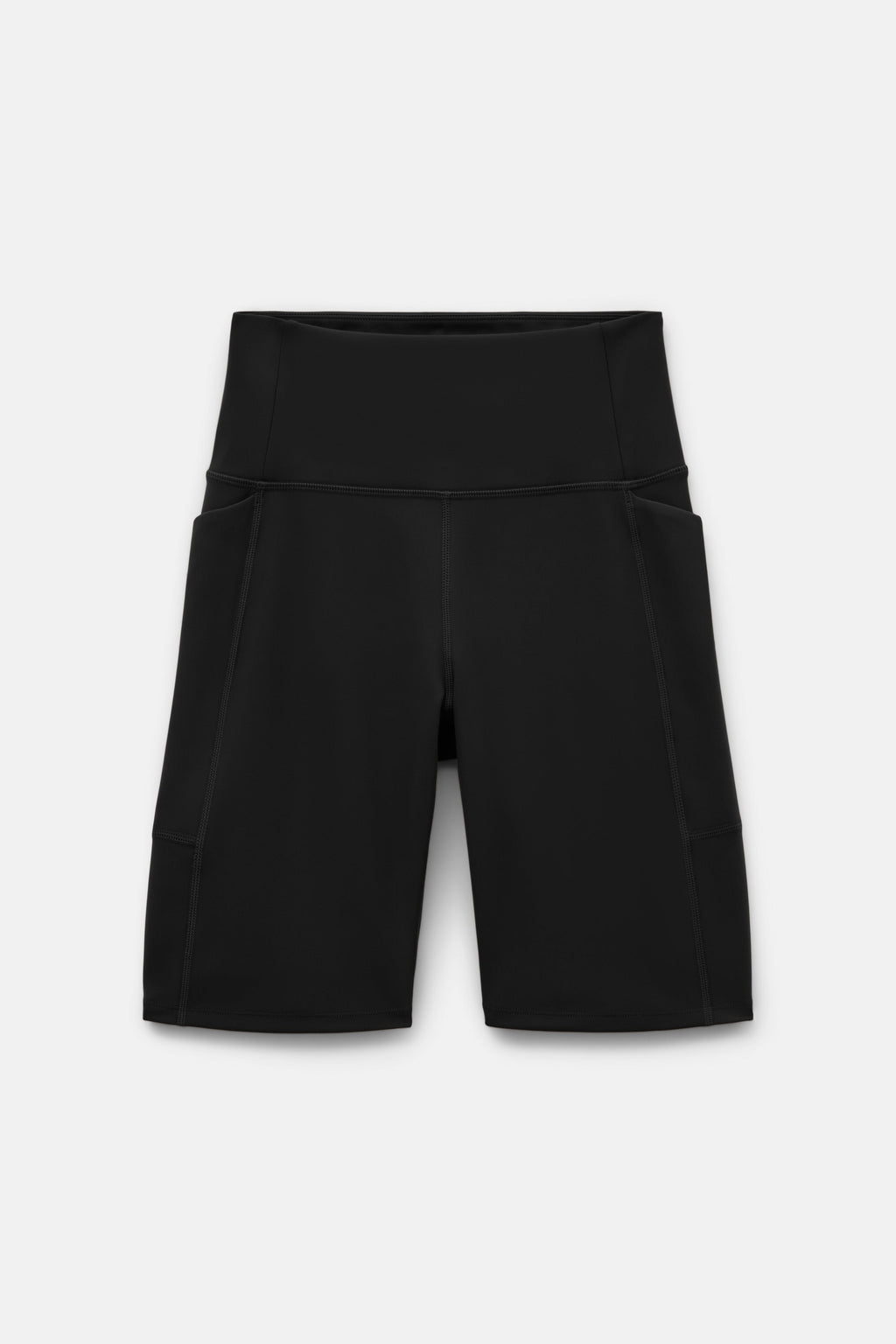 Short cycliste noir taille haute à poches