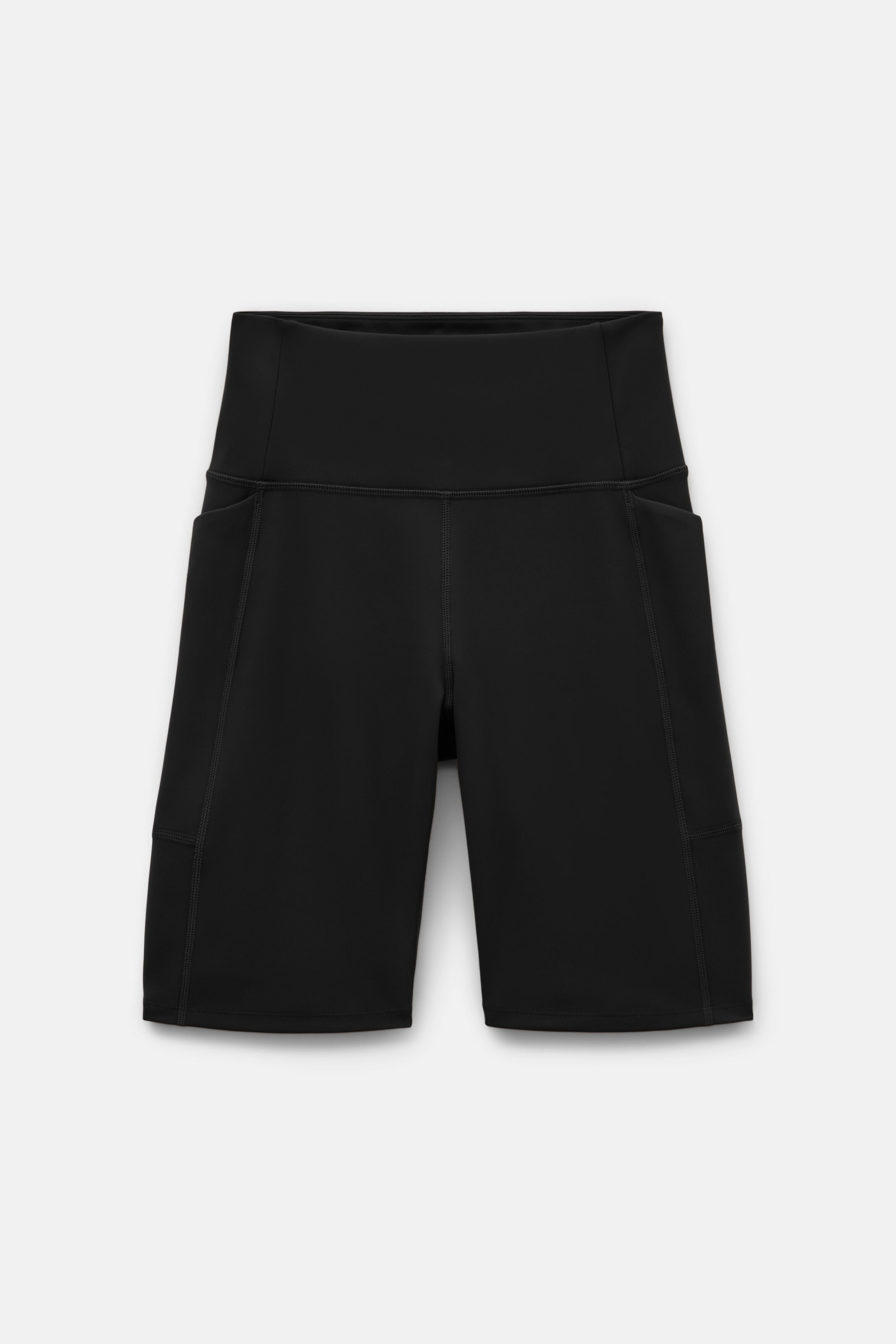 Short cycliste noir taille haute à poches
