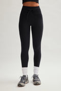 Legging noir compressif avec cordon de serrage et poches